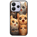 Coque noire taperso pour Redmi Note 14 et PRO PLUS 4G 5G avec motif chat smile protection antichoc personnalisée