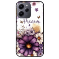 Coque noire taperso pour Redmi 12 4G et 5G avec motif fleur violette personnalisee protection antichoc personnalisée