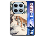 Coque noire taperso pour Redmi Note 15 et PRO PLUS 4G 5G avec motif tigre bonzai protection antichoc personnalisée