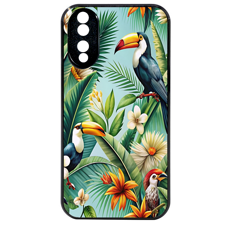 Coque noire taperso pour Honor 70 LITE 90 et LITE avec motif perroquet tropical protection antichoc personnalisée