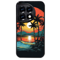 Coque noire taperso pour OnePlus 11 et 12 avec motif hawaii palmier protection antichoc personnalisée