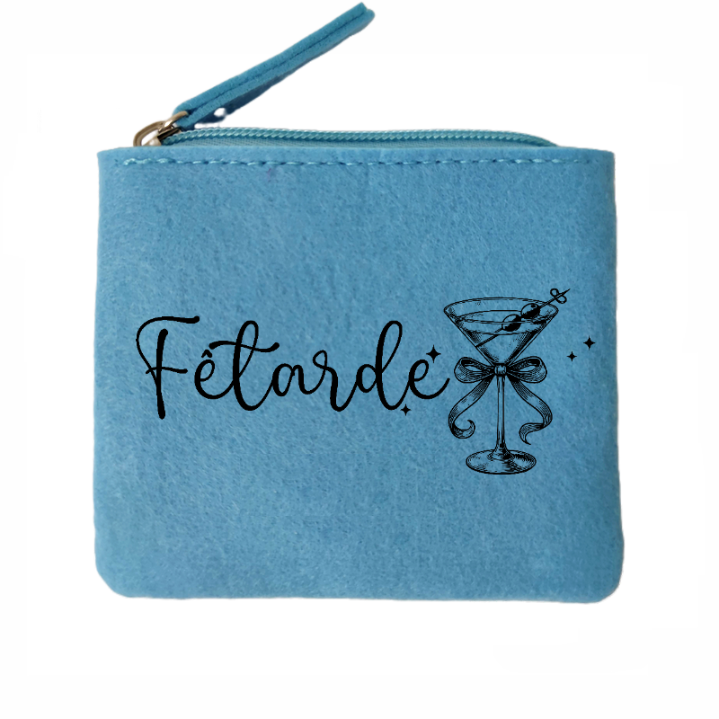 Porte monnaie personnalisé fetarde en feutrine en feutrine