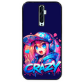 Coque noire taperso pour OPPO Reno 2 et 2Z avec motif anime crazy protection antichoc personnalisée
