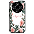 Coque noire taperso pour POCO C75 avec motif cadre fleur pastel personnalisee protection antichoc personnalisée