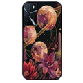 Coque noire taperso pour OPPO A16 et A16S avec motif astro et fleurs protection antichoc personnalisée