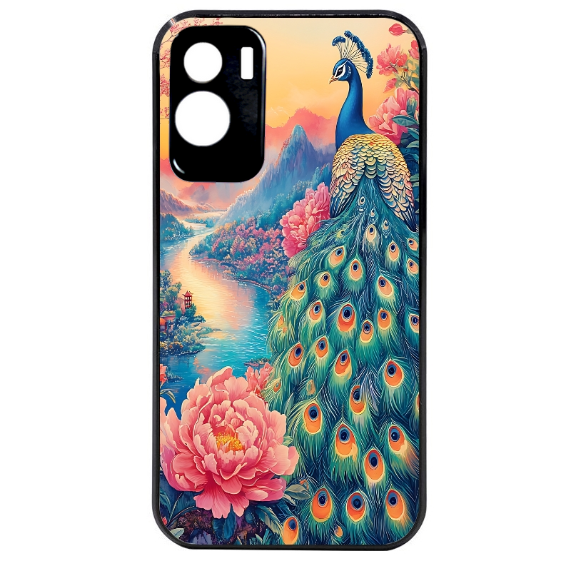 Coque noire taperso pour Honor 70 LITE 90 et LITE avec motif paon japan protection antichoc personnalisée
