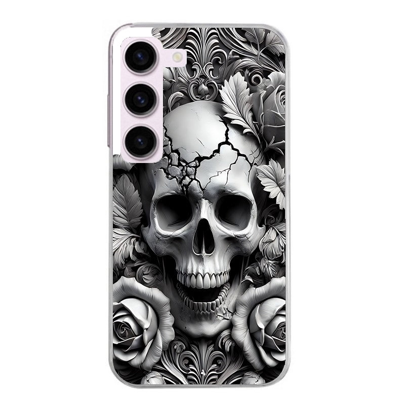 Coque taperso pour Galaxy A13 4G et 5G A23 A53 avec motif tete de mort fleur protection antichoc personnalisée