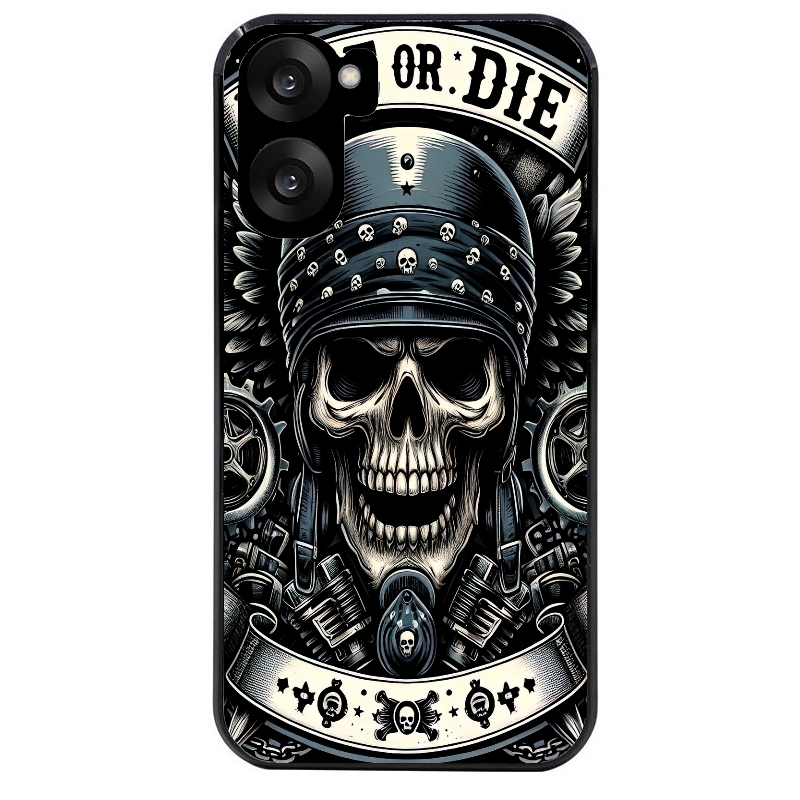 Coque noire taperso pour OnePlus Nord CE5 avec motif mort motard protection antichoc personnalisée