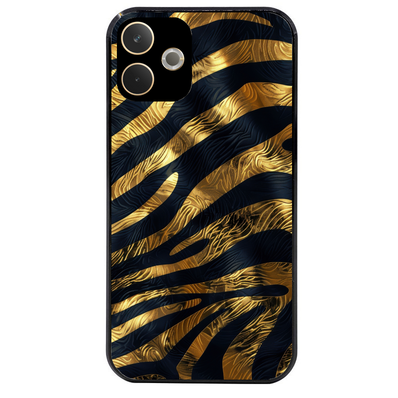 Coque noire taperso pour OPPO A5 PRO 4G et 5G avec motif zebre gold protection antichoc personnalisée