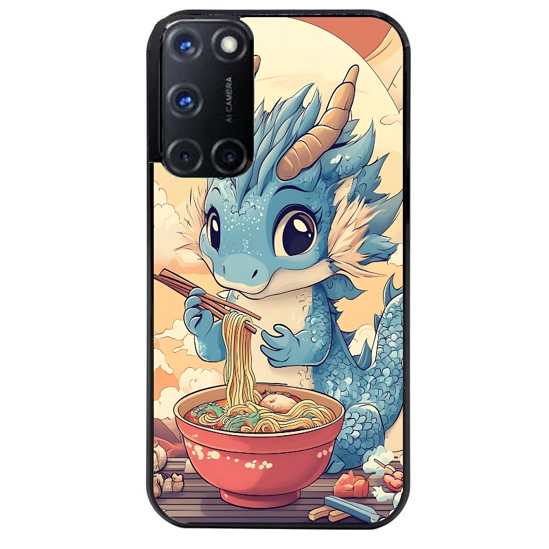 Coque noire taperso pour OPPO Reno 8 LITE avec motif dragon ramen 2 protection antichoc personnalisée