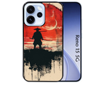 Coque noire taperso pour OPPO Reno 15 et F FS 5G avec motif samourai rouge protection antichoc personnalisée