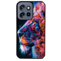 Coque noire taperso pour Moto Edge 60 et Neo Fusion Pro avec motif lion fluo protection antichoc personnalisée