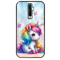 Coque noire taperso pour OPPO Reno 2 et 2Z avec motif licorne et etoiles protection antichoc personnalisée
