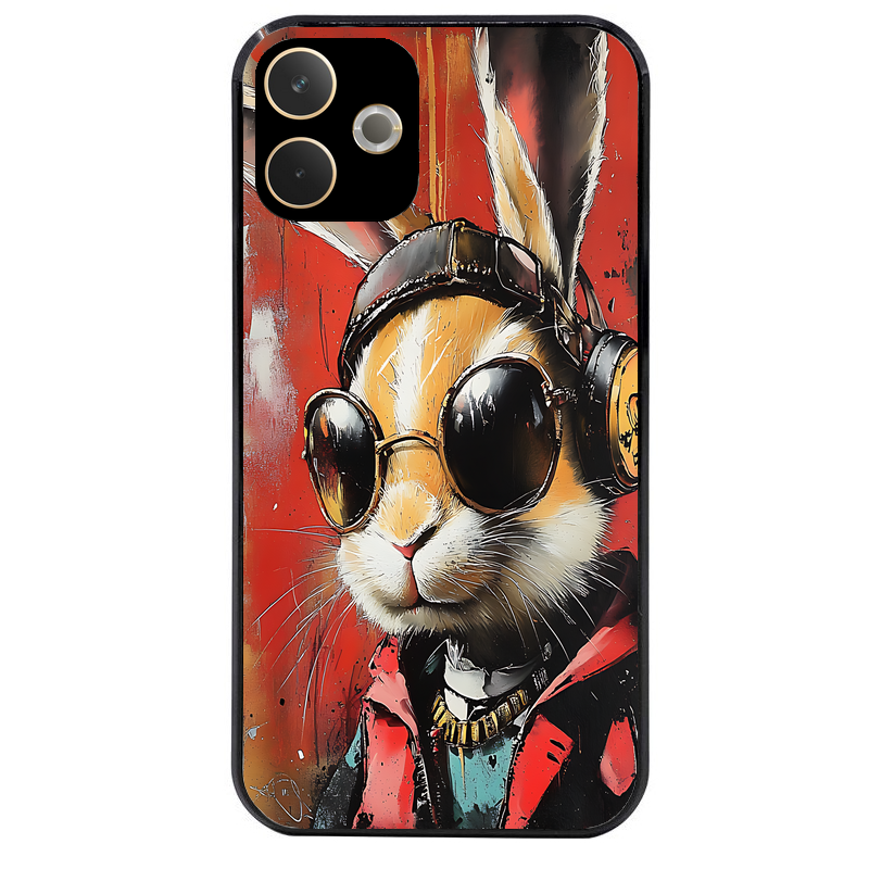 Coque noire taperso pour OPPO A5 PRO 4G et 5G avec motif lapin tag protection antichoc personnalisée