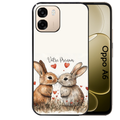 Coque noire taperso pour OPPO A6 A6X 4G et 5G avec motif lapin coeur avec prenom protection antichoc personnalisée