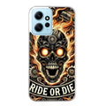Coque taperso pour Redmi Note 12 4G 5G PRO 4G avec motif tete de mort flamme protection antichoc personnalisée