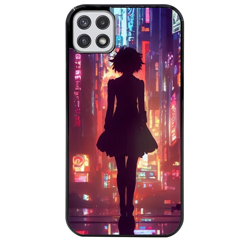 Coque noire taperso pour galaxy A22 A32 A52 A52S 4G 5G  avec motif new york anime protection antichoc personnalisée