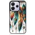 Coque noire taperso pour Redmi Note 14 et PRO PLUS 4G 5G avec motif plumes et bijoux protection antichoc personnalisée