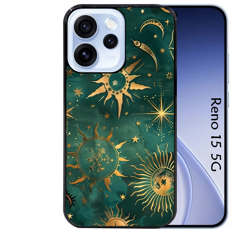 Coque noire taperso pour OPPO Reno 15 et F FS 5G avec motif lune et astro protection antichoc personnalisée