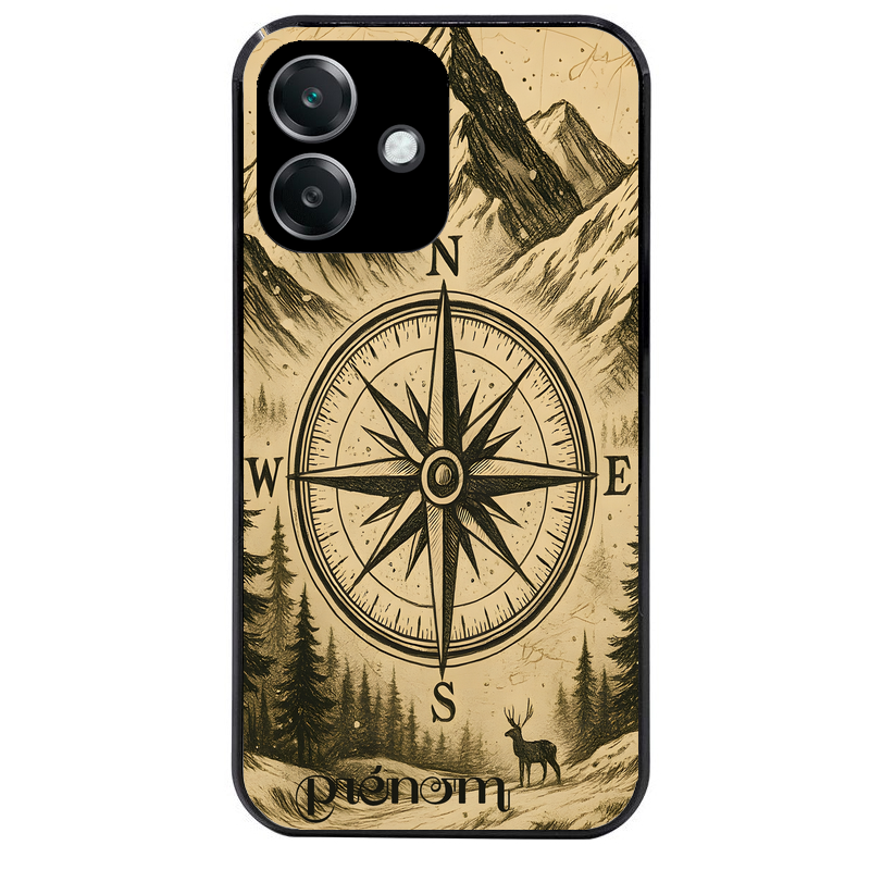 Coque noire taperso pour OPPO A40 avec motif voyage et boussole protection antichoc personnalisée