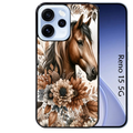 Coque noire taperso pour OPPO Reno 15 et F FS 5G avec motif cheval automne protection antichoc personnalisée