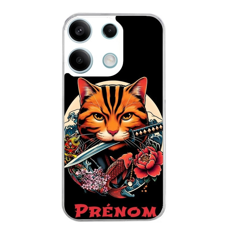 Coque taperso pour POCO X6 5G avec motif chat carpe koii japan personnalise protection antichoc personnalisée