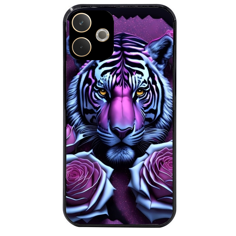 Coque noire taperso pour OPPO A5 PRO 4G et 5G avec motif tigre uv style manga protection antichoc personnalisée