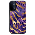 Coque noire taperso pour OPPO A54 et A74 5G avec motif zebre violet protection antichoc personnalisée