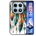 Coque noire taperso pour Redmi Note 15 et PRO PLUS 4G 5G avec motif plumes et bijoux protection antichoc personnalisée