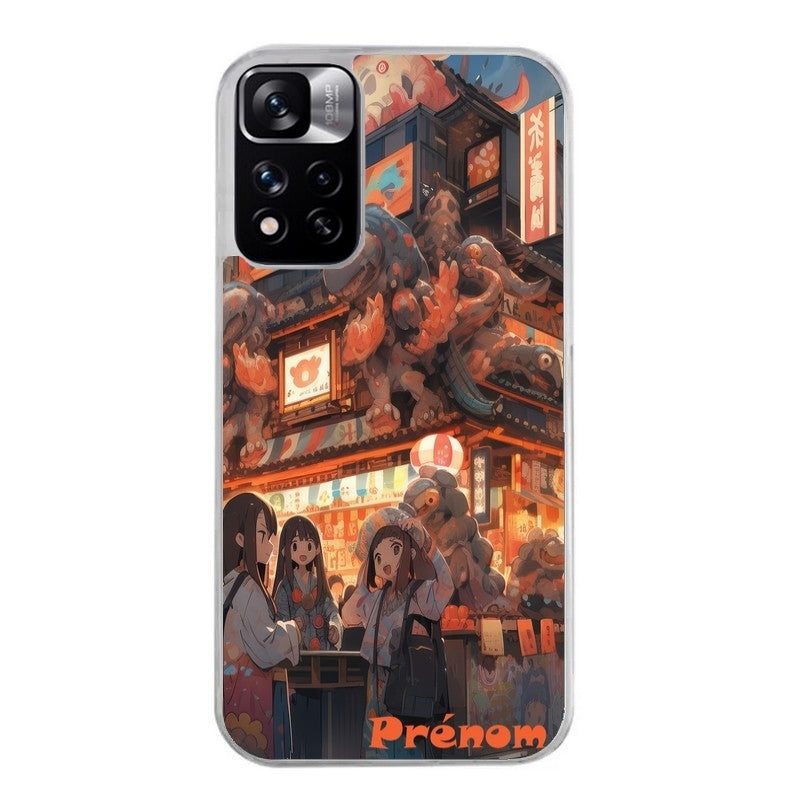 Coque taperso pour Redmi Note 11 4G PRO 5G 11S avec motif anime street japan personnalise protection antichoc personnalisée