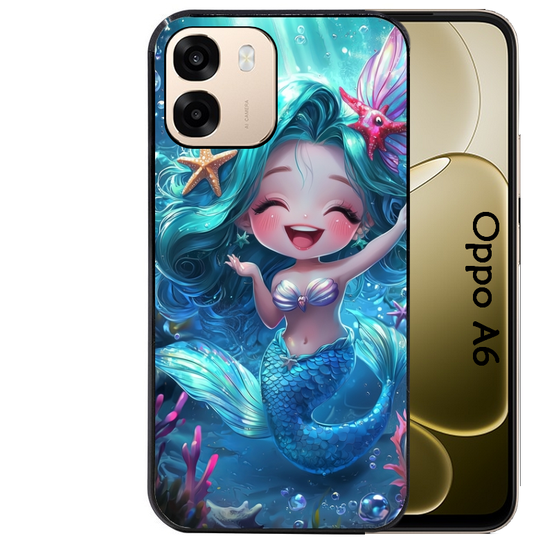 Coque noire taperso pour OPPO A6 A6X 4G et 5G avec motif sirene style anime protection antichoc personnalisée