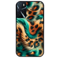 Coque noire taperso pour OPPO A16 et A16S avec motif effet fourrure leopard 3 protection antichoc personnalisée