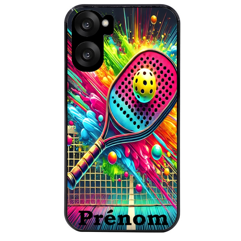 Coque noire taperso pour OnePlus Nord CE5 avec motif padel raquette personnalisee protection antichoc personnalisée