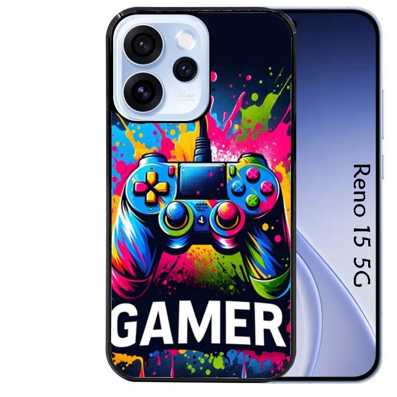 Coque noire taperso pour OPPO Reno 15 et F FS 5G avec motif gamer protection antichoc personnalisée