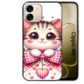 Coque noire taperso pour OPPO A6 A6X 4G et 5G avec motif chat noeud et coeur protection antichoc personnalisée