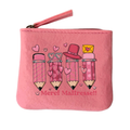 Porte monnaie personnalisé maitresse crayons en feutrine en feutrine