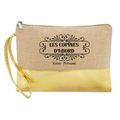 Pochette personnalisée copines d'abord  en jute et doré en jute et doré