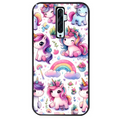 Coque noire taperso pour OPPO Reno 2 et 2Z avec motif licorne arc en ciel protection antichoc personnalisée