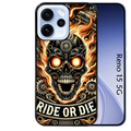 Coque noire taperso pour OPPO Reno 15 et F FS 5G avec motif tete de mort flamme protection antichoc personnalisée