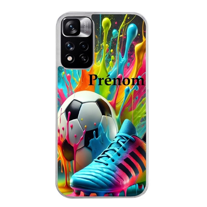 Coque taperso pour Redmi Note 12 4G 5G PRO 4G avec motif foot tricolore personnalisee protection antichoc personnalisée