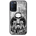 Coque noire taperso pour OPPO Reno 8 LITE avec motif tete de mort gamer beton protection antichoc personnalisée