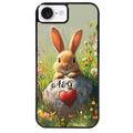 Coque noire taperso pour Iphone 17 17E AIR MAX PRO avec motif lapin et fleurs personnalisee protection antichoc personnalisée