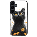 Coque noire taperso pour galaxy A06 A16 A26 A36 A56 avec motif chat eyes protection antichoc personnalisée