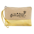 Pochette personnalisée nounou merci pour tout en jute et doré en jute et doré