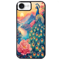 Coque noire taperso pour Iphone 16 16E PLUS MAX PRO avec motif paon japan protection antichoc personnalisée