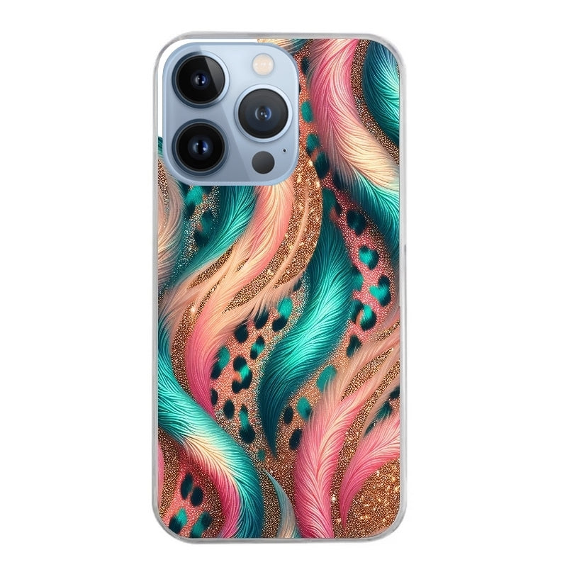 Coque taperso pour Iphone 13 et PRO MINI PRO MAX avec motif effet fourrure leopard 2 protection antichoc personnalisée