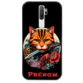 Coque noire taperso pour OPPO A5 A9 2020 avec motif chat carpe koii japan personnalise protection antichoc personnalisée
