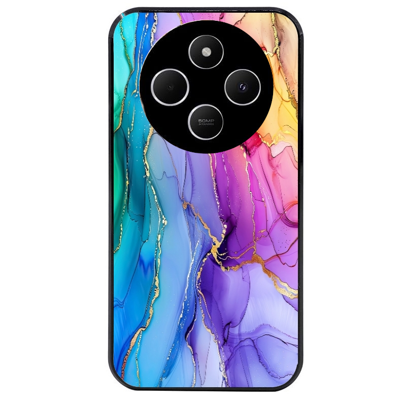 Coque noire taperso pour POCO C75 avec motif marbre tie dye protection antichoc personnalisée