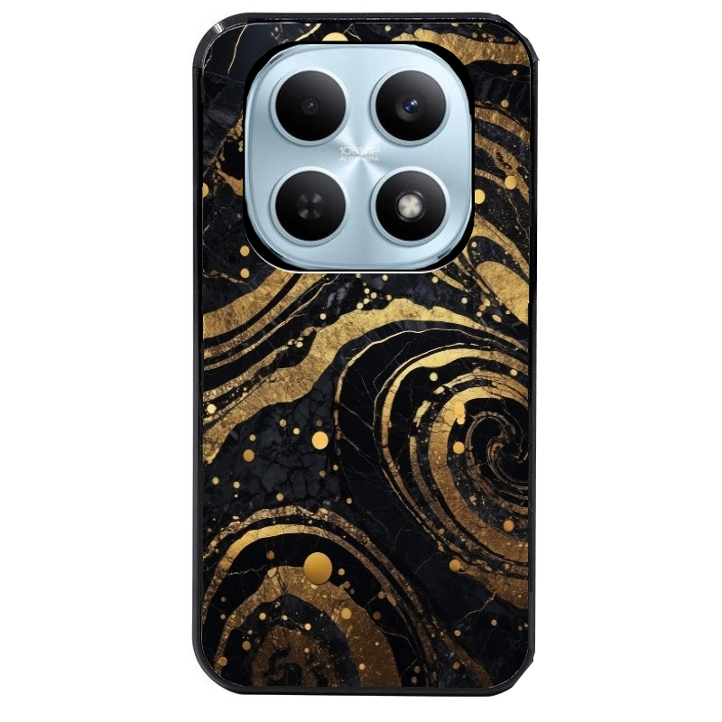 Coque noire taperso pour POCO M8 5G et PRO 5G avec motif marbre noir protection antichoc personnalisée