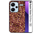 Coque noire taperso pour Redmi Note 13 PRO PLUS 5G avec motif leopard grenat protection antichoc personnalisée